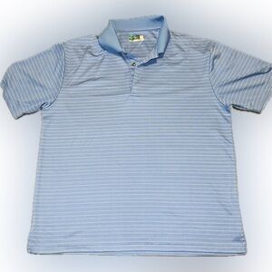 💥Ben Hogan Men’s Performance Power Air Stripped Blue Polo Golf Shirt Top XL